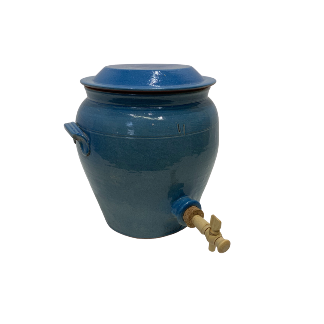 Vinaigrier en grès écru 3 L avec socle en bois Vinaigrier en grès écru 3 L avec socle en bois